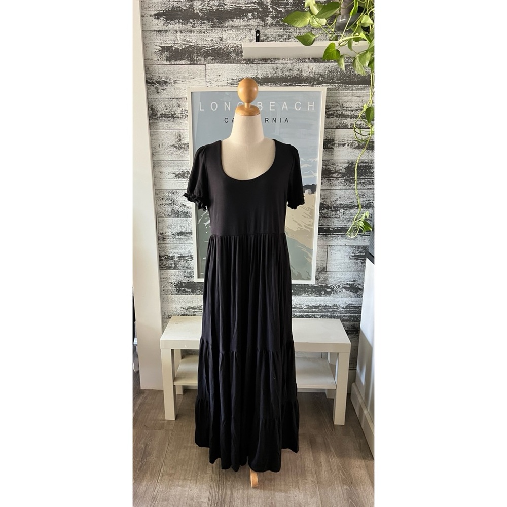 NWT Foxblood Black Tiered Maxi Dress - Women